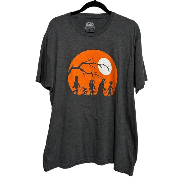 Star Wars Halloween T-Shirt XL Fifth Sun Orange Moon Trick or Treat Graphic Tee - Picture 5 of 9
